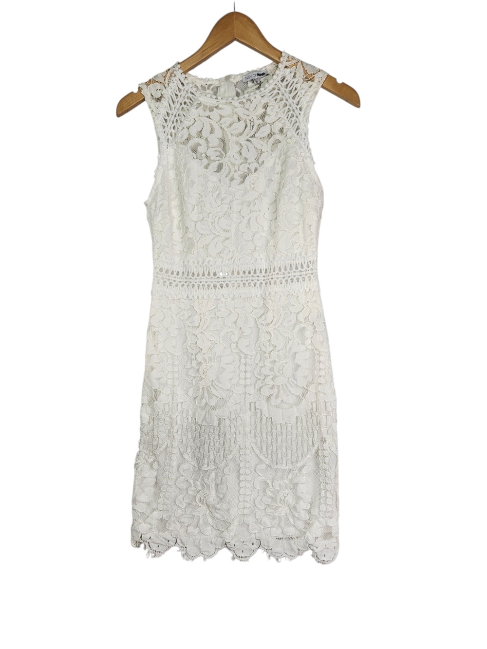 Fashion Nova White Lace Crochet Sheath Dress Small Bridal Shower Boho Mini Fairy - Picture 6 of 14